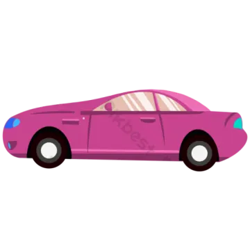 a pink car on a white background