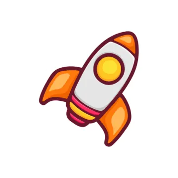 a rocket icon on a white background