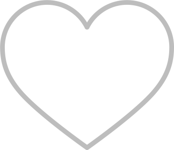 a white heart with a gray outline