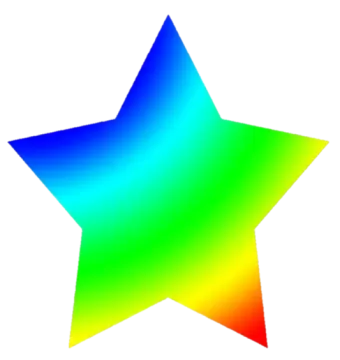 a rainbow colored star