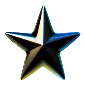 a black star on a white background