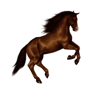 a drawing of a running brown horse