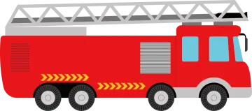 a red fire truck with a ladder on top