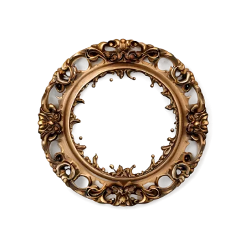 an ornate gold frame on a white background