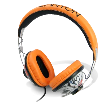 a pair of headphones on a white background