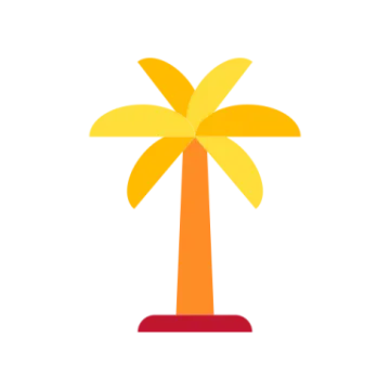 a yellow palm tree