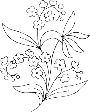 a black and white drawing of flowers