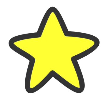 a yellow star on a white background