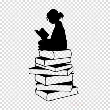 a person sitting on top of a stack of books