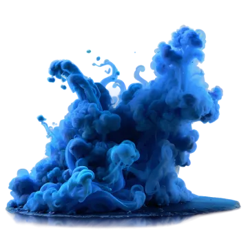blue ink in water on white background