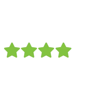 three green stars on a white background