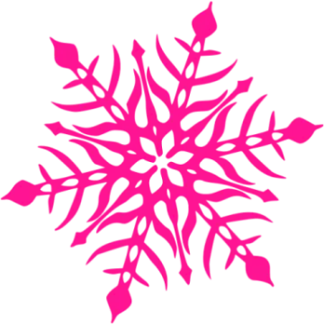 a pink snowflake on white background