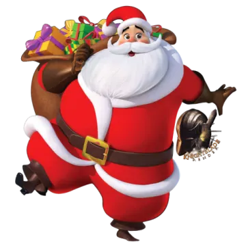 a cartoon character dressed as santa claus