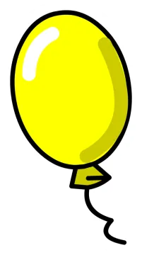 a yellow balloon on a white background