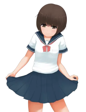 an anime girl in a school uniform