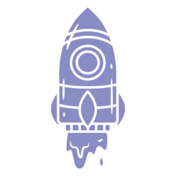 a rocket with an eye on it