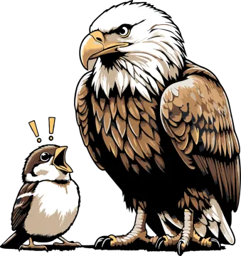 an eagle and a chick