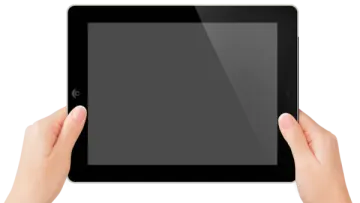 a person holding an ipad in their hands