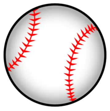 a baseball ball with red stitches