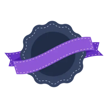 a purple ribbon on a white background