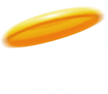 an orange object is flying in the air
