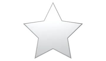 a silver star on a white background