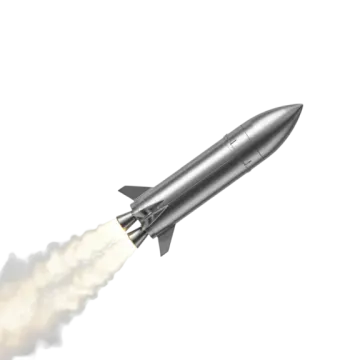 a rocket with smoke coming out of it