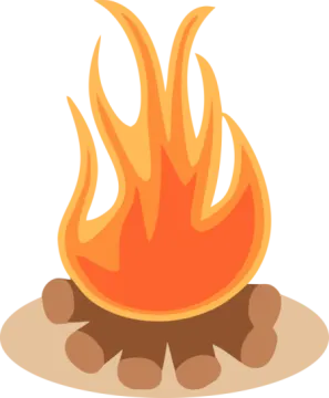 a campfire on the ground