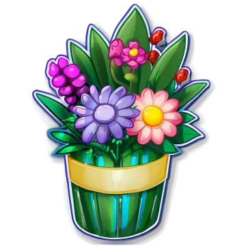 a bouquet of flowers in a pot