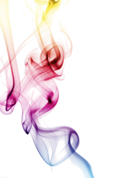 colorful smoke on a white background