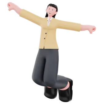 a person jumping in the air with their arms outstretched