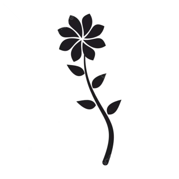 a black and white silhouette of a flower