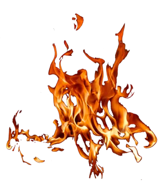 a fire is burning on a white background