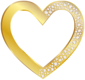 a gold heart with diamonds