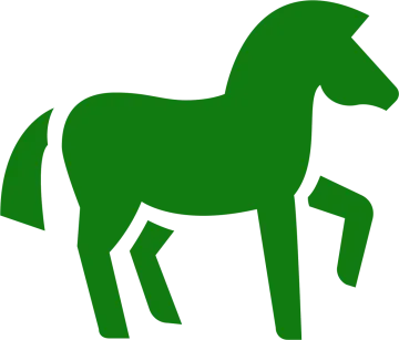 a green silhouette of a horse