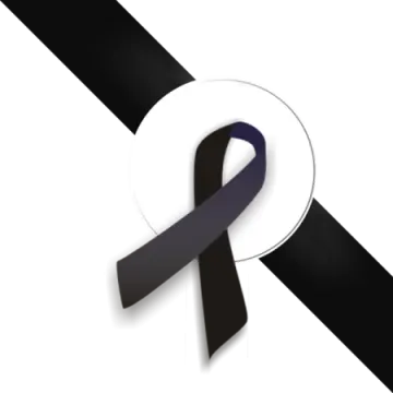 a black ribbon on a white background