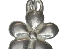 a silver flower charm