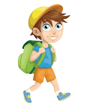 a boy carrying a backpack