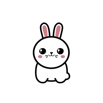 a black and white drawing of a rabbit