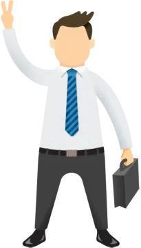 a man wearing a tie and holding a briefcase