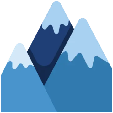 a blue mountain with snow capped peaks