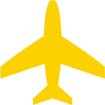 a yellow airplane on a white background