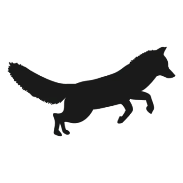 a black and white silhouette of a dog