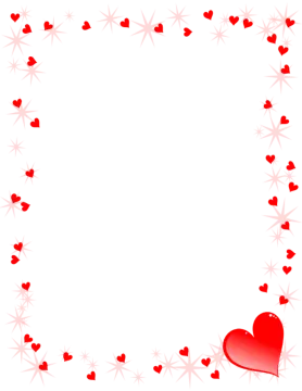 a frame with hearts and stars in the background