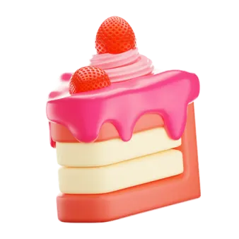 a piece of cake with a strawberry on top
