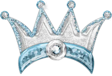 a silver and blue crown with diamonds on it
