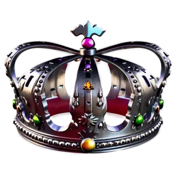 a metal crown on a white background