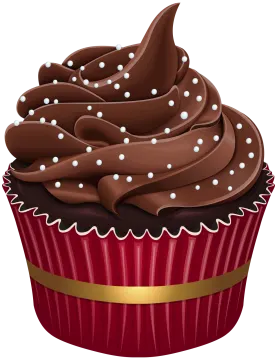 a cupcake with chocolate frosting on top