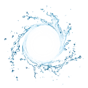 a circle made of water on a white background