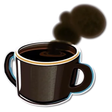 a coffee cup with steam coming out of it